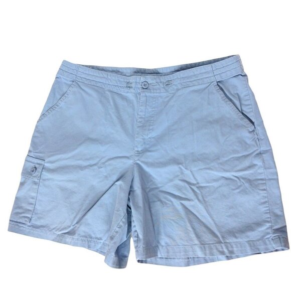 Weatherproof Garment Company Womens Cargo Shorts Size 14 Oxford Blue Pockets - Picture 1 of 5